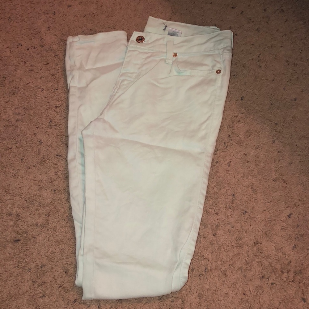 Pastel blue skinny jeans